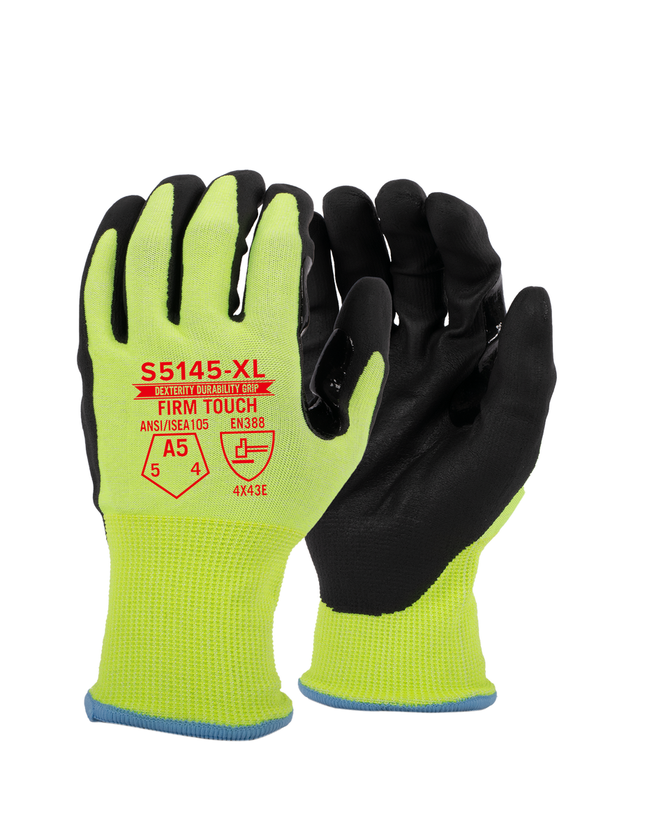 S5145 Standard ANSI Cut 5 Nitrile Green shell Black Coating
