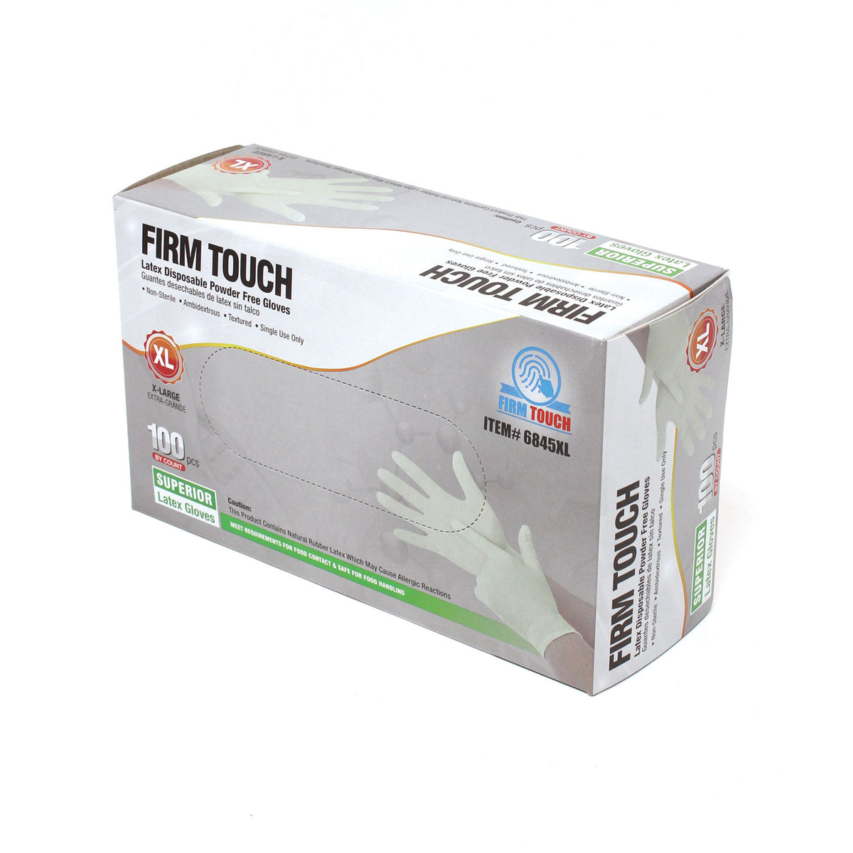 6845- FIRM TOUCH 4.5 Mil Latex Disposable Industrial Grade Powder