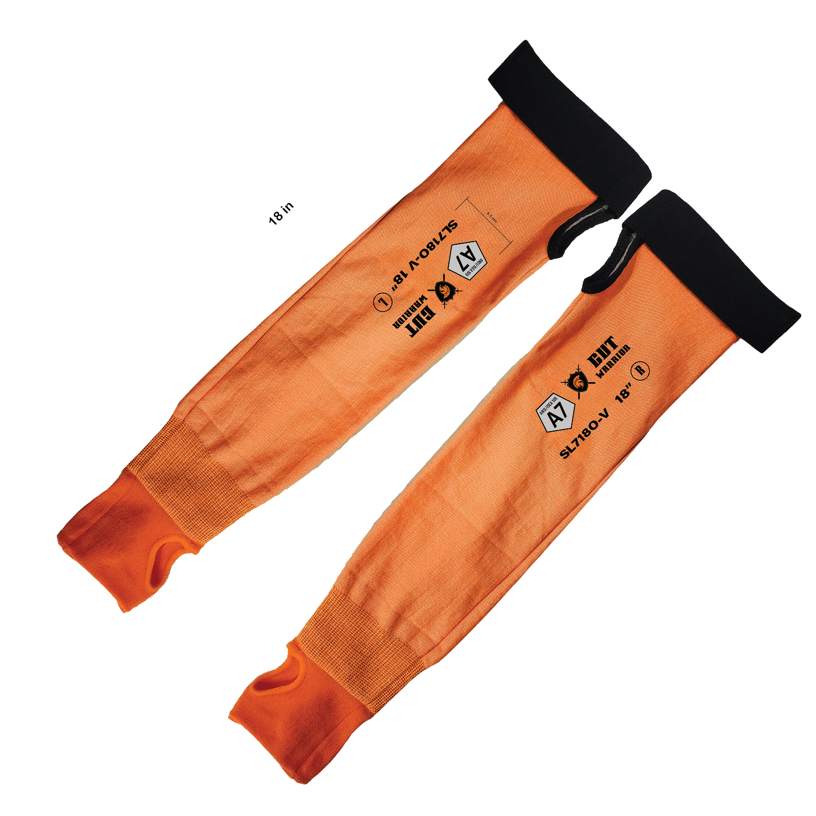 <b>SL718O-V</b>- Cut Warrior ANSI A7 Cut Resistant Sleeve with Velcro