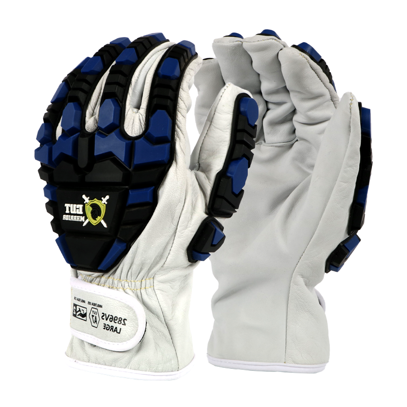 <b>2896VS</b>- STANDARD- Natural white goatskin driver "Warrior" TPR at back