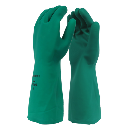 <b>4015U</b>- ELITE Green 15 Mil Nitrile Cotton Unlined Gloves