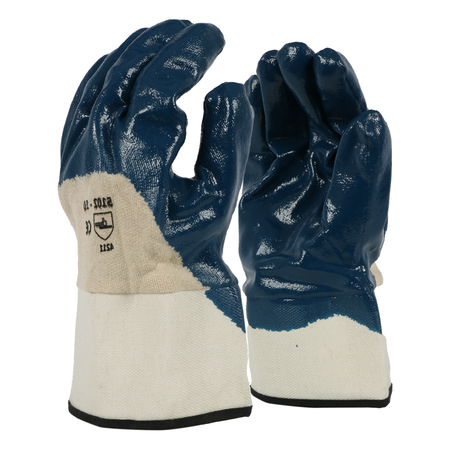 <b>5102</b>- Firm Touch - ¾ Coated, Smooth Finish Blue Nitrile Safety Cuff