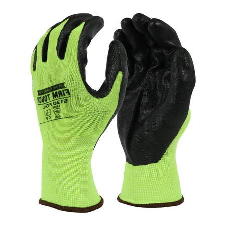 <b>5130FG</b>- Hi-Viz Green Polyester shell, black NitrileX foam coated