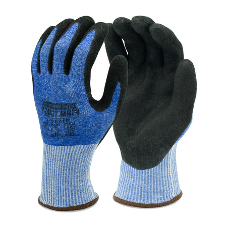 <b>5144C</b>- FIRM TOUCH (CUT A4) Blue Sandy Nitrile Palm Coated - High Cut resistant Shell