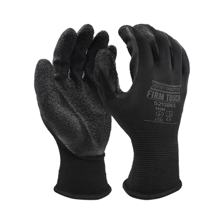 <b>5213BK</b>- FIRM TOUCH Textured Black Latex Coated - Black Shell