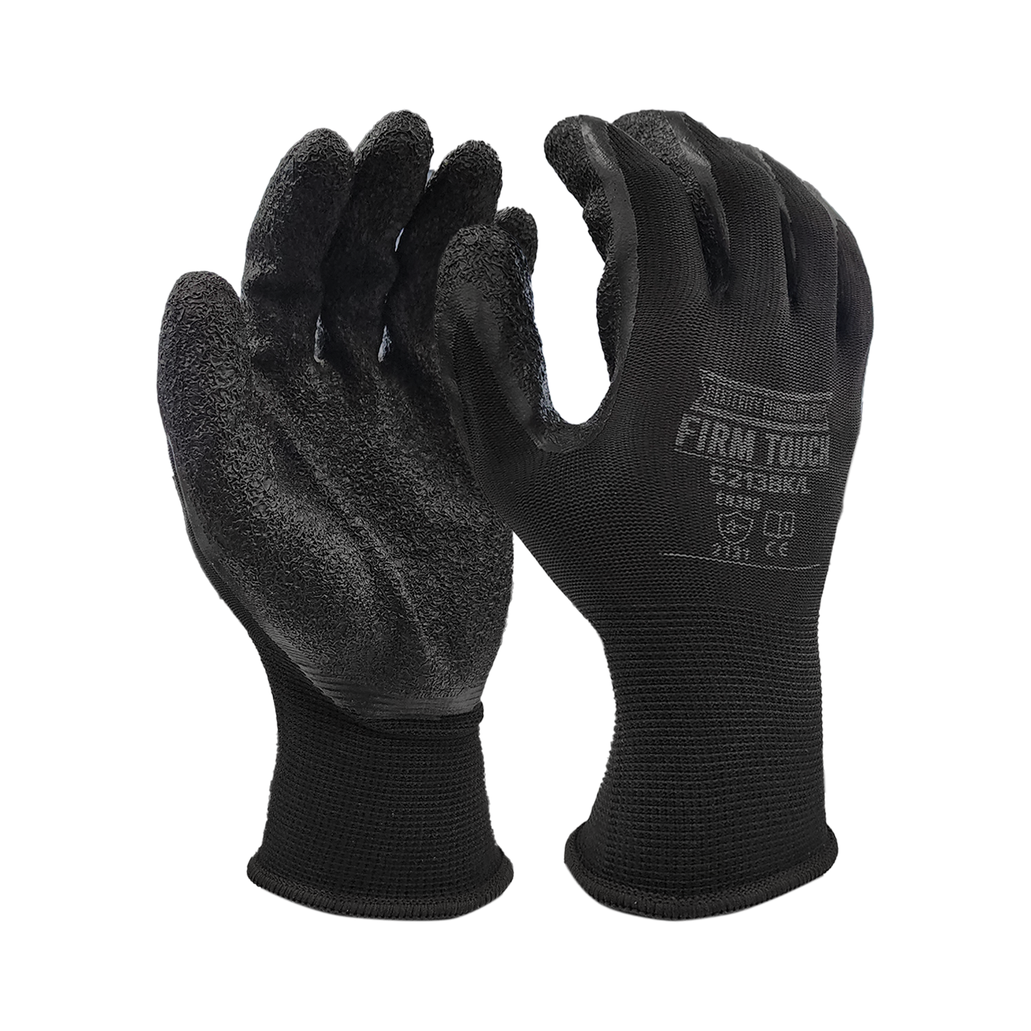 <b>5213BK</b>- FIRM TOUCH Textured Black Latex Coated - Black Shell