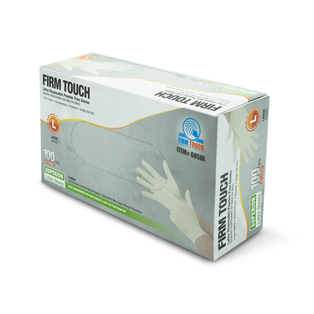 <b>6850</b>- FIRM TOUCH 6 Mil Latex Disposable Industrial Grade Powder Free