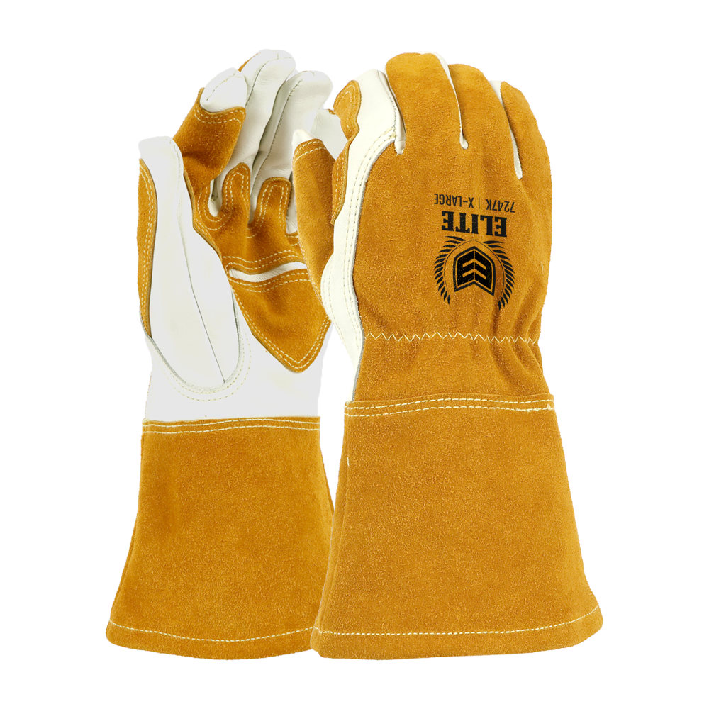 <b>7247K</b>- Premium cow grain welding glove with cow split back and reinforced palm