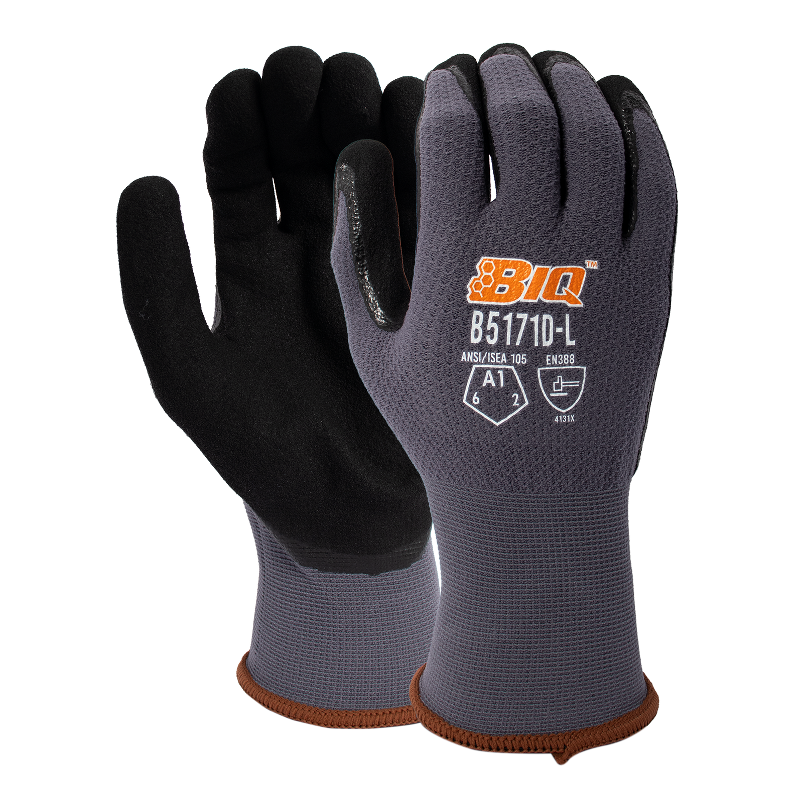 <b>B5171D</b> BIQ™ Cut A1 Double Dipped Black/Black Nitrile