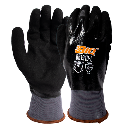 <b>B5191D</b> BIQ™ Cut A1 Fully Coated Double Dipped Black/Black Nitrile