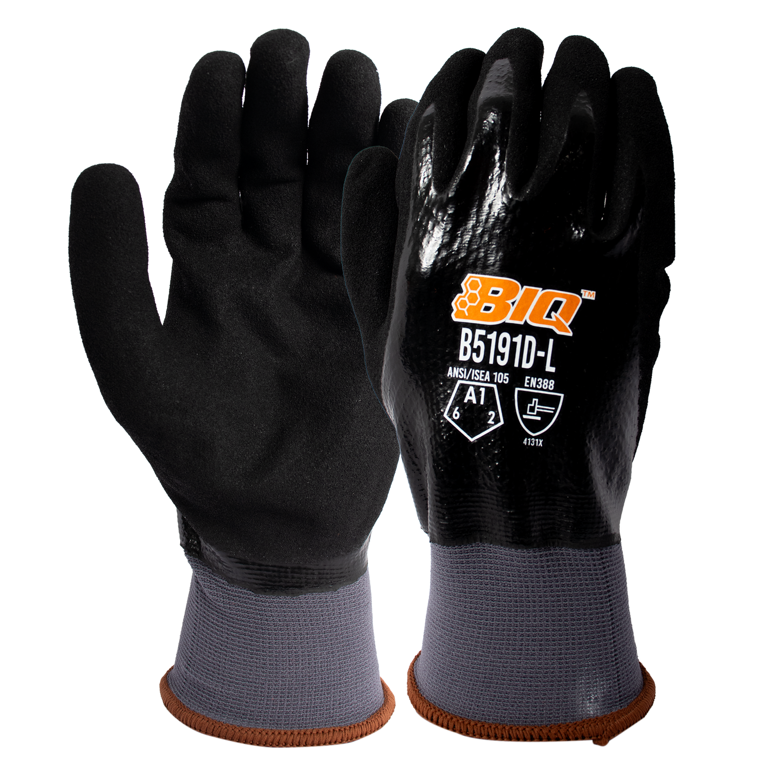 <b>B5191D</b> BIQ™ Cut A1 Fully Coated Double Dipped Black/Black Nitrile
