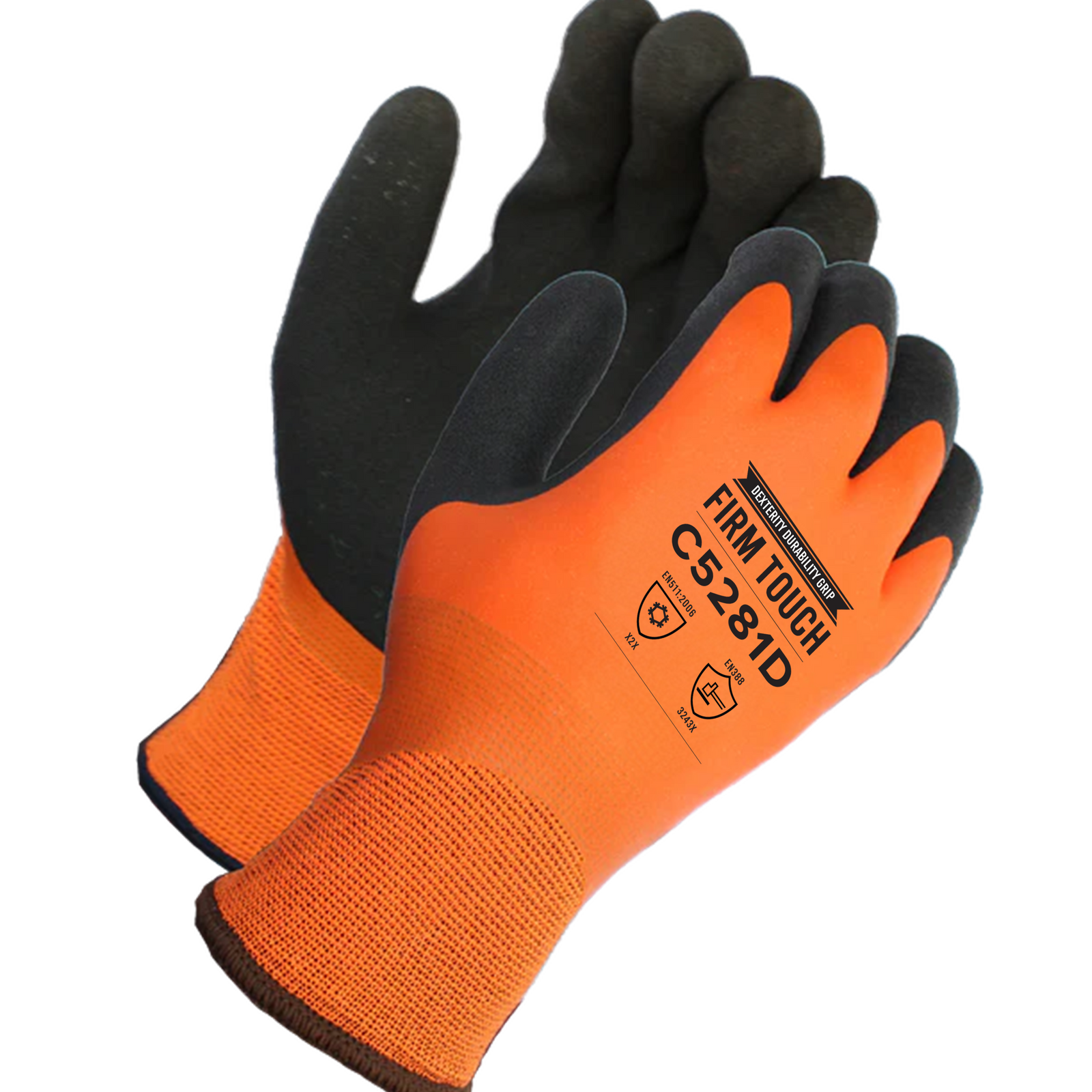 <b>C5281D</b>- Thermal Winter Orange latex coated gloves