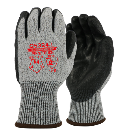 <b>Q5324</b> Economic ANSI 4 PU Salt/Pepper shell Black Coating