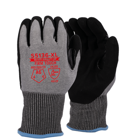 <b>S5136</b> Standard ANSI Cut 6 Nitrile Grey shell Black Coating