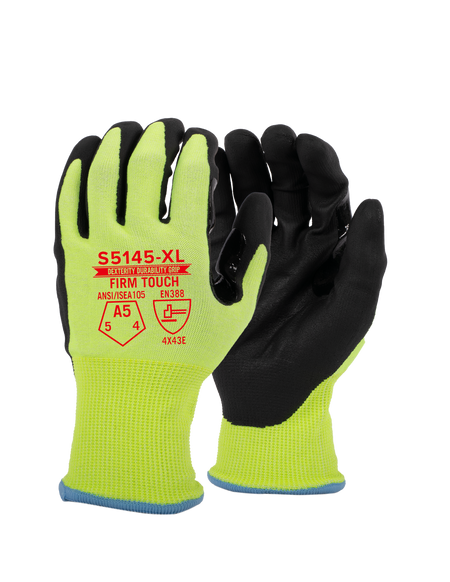 <b>S5145</b> Standard ANSI Cut 5 Nitrile Green shell Black Coating
