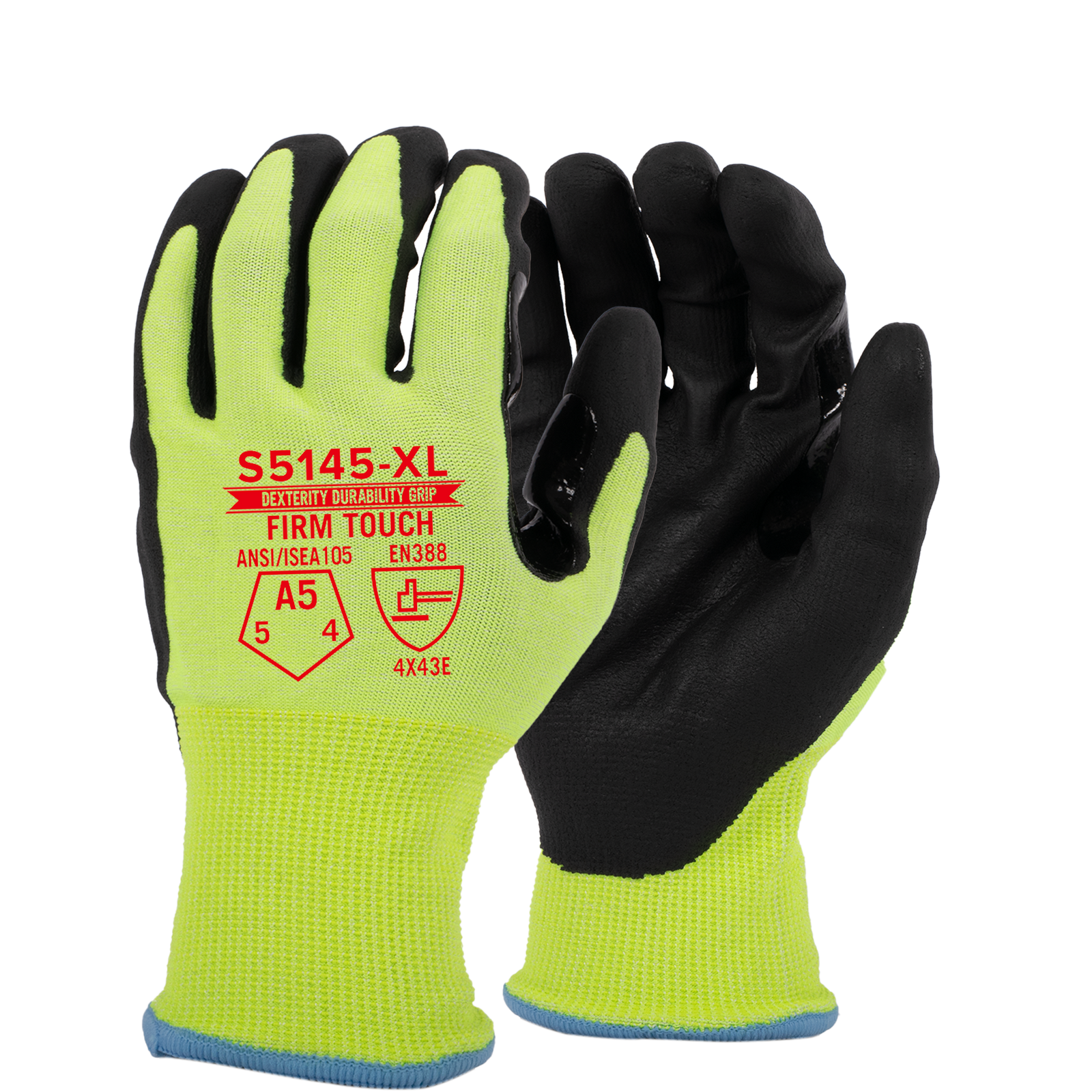 <b>S5145</b> Standard ANSI Cut 5 Nitrile Green shell Black Coating