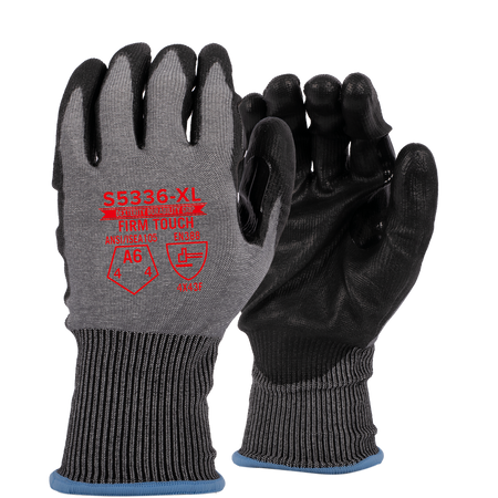 <b>S5336</b> Standard ANSI Cut 6 PU Grey shell Black Coating