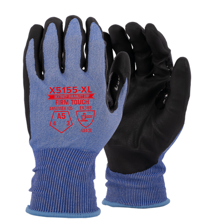 <b>X5155</b> Premium ANSI Cut 5 Nitrile Blue shell Black Coating