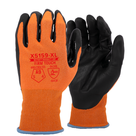 <b>X5159</b> Premium ANSI Cut 9 Nitrile Orange shell Black Coating