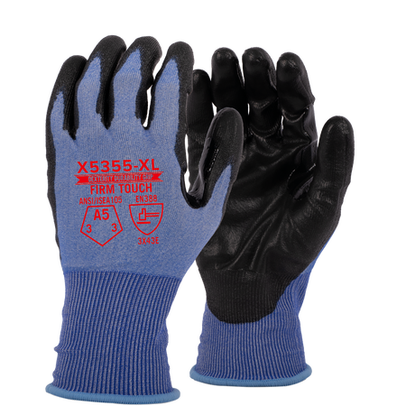 <b>X5355</b> Premium ANSI Cut 5 PU Blue shell Black Coating