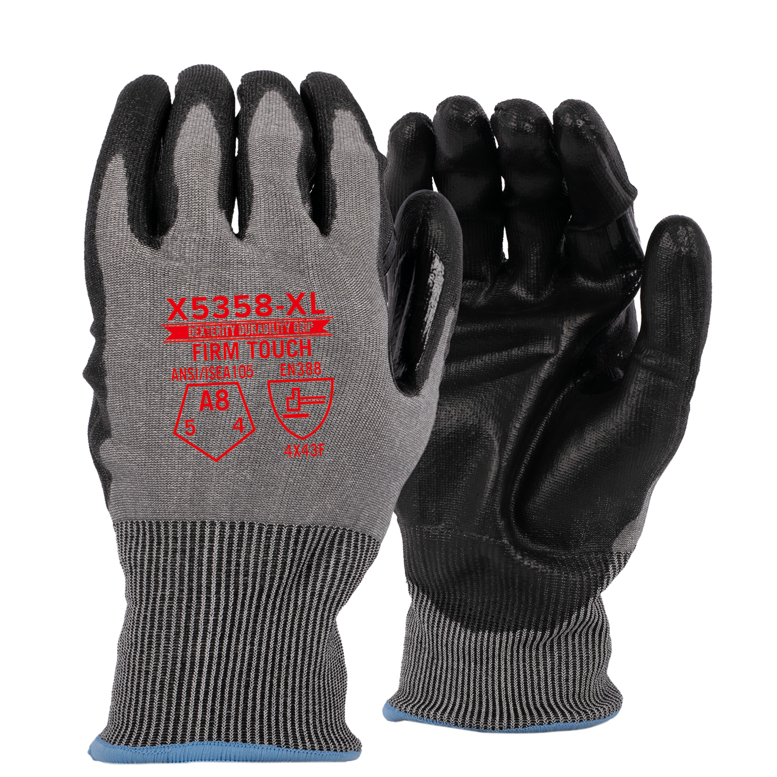 <b>X5358</b> Premium ANSI Cut 8 PU Black/Grey shell Black Coating