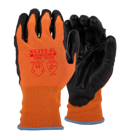 <b>X5359</b> Premium ANSI Cut 9 PU Orange shell Black Coating