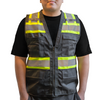 <b>SV762BK</b>- Black Hi-Viz Reflective Safety Vest With Panels