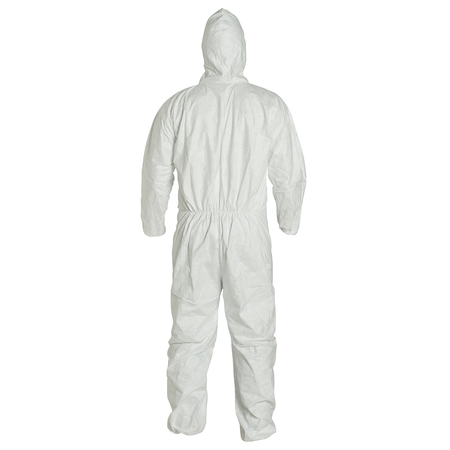 <b>TY127S WH</b>-DuPont™ Tyvek® 400 Coverall w/ Resp. Fit Hood, Elastic Wrists, Elastic Ankles, Serged Seams, Storm Flap