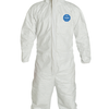 <b>TY127S WH</b>-DuPont™ Tyvek® 400 Coverall w/ Resp. Fit Hood, Elastic Wrists, Elastic Ankles, Serged Seams, Storm Flap