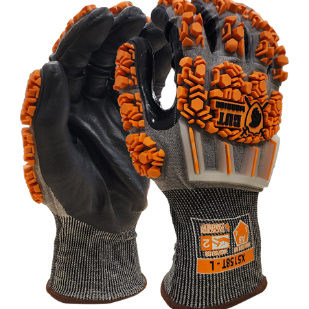 <b>X5158T</b> Premium ANSI Cut 8 Nitrile Black/Grey shell Black Coating