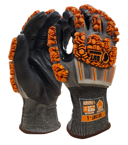 <b>X5158T</b> Premium ANSI Cut 8 Nitrile Black/Grey shell Black Coating