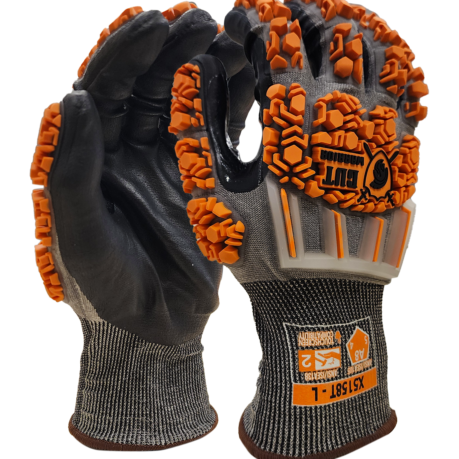<b>X5158T</b> Premium ANSI Cut 8 Nitrile Black/Grey shell Black Coating