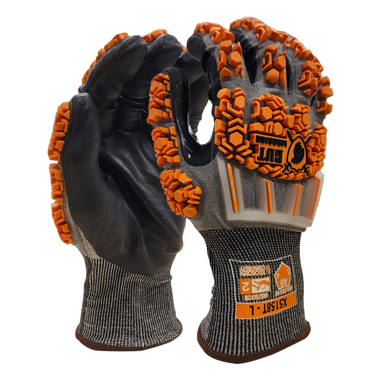 <b>X5158T</b> Premium ANSI Cut 8 Nitrile Black/Grey shell Black Coating
