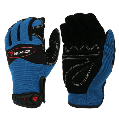 <b>MG104</b>- DEX SAVIOR (TOUCH) Premium Synthetic Palm Patch Blue Mechanic Glove