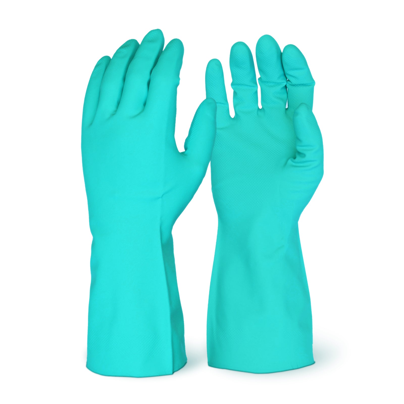 <b>4015</b>- ELITE Green 15 Mil Nitrile Cotton Flocklined Gloves