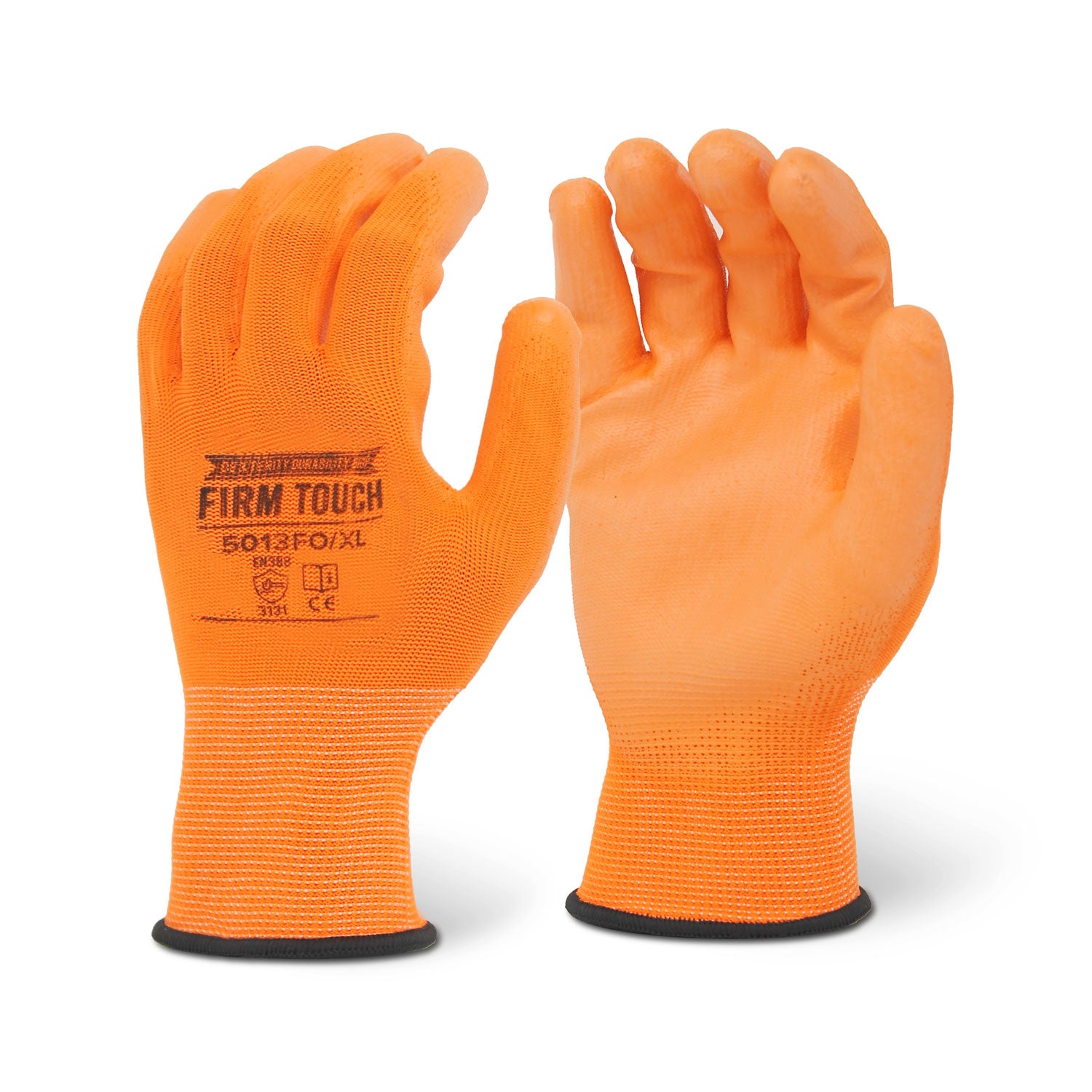 <b>5013FO</b>- FIRM TOUCH Hi-Viz orange Polyurethane Coated - Hi-Viz orange Shell