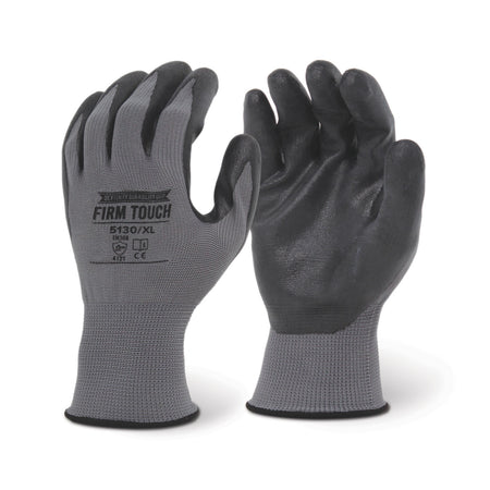 <b>5130</b>- FIRM TOUCH Grey Polyester, Black NitrileX Foam Coated - Grey Shell