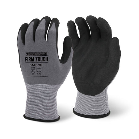 <b>5140</b>- FIRM TOUCH Black Sandy Nitrile Coated - 15 Gauge Grey Shell