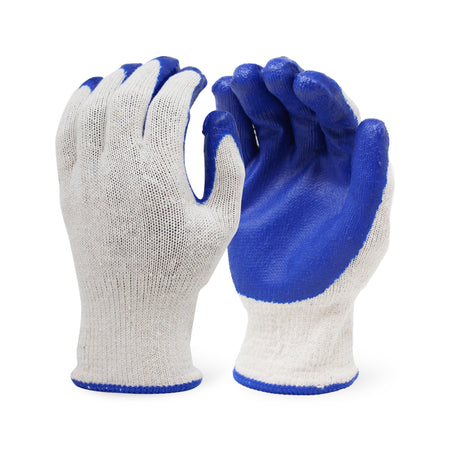 <b>5200</b>- ELITE 10 Gauge Blue Latex Coated Cotton/Polyester Knit Shell Gloves