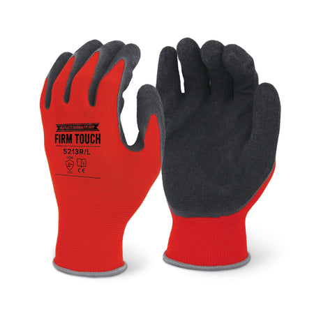 <b>5213R</b>- FIRM TOUCH Textured Black Latex Coated - Red Shell