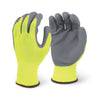 <b>610FG</b>- ELITE Grey Honeycomb Latex Foam Coated Gloves - Hi-Viz Green Shell