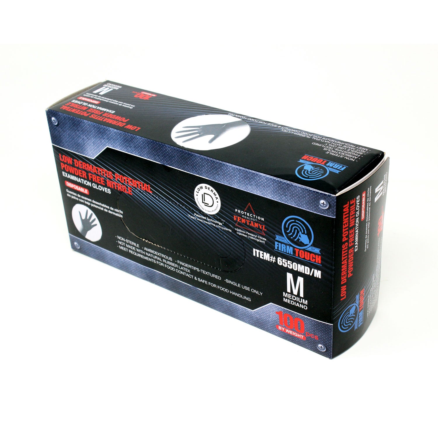 <b>6550MD</b>- FIRM TOUCH 5 Mil Nitrile Exam Grade with Chemo and Fentanyl Rated Protection