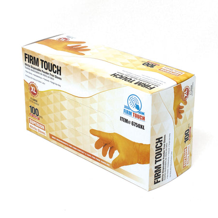 <b>6750</b>- FIRM TOUCH 5 Mil Nitrile Disposable Industrial Grade Powder Free (Orange)