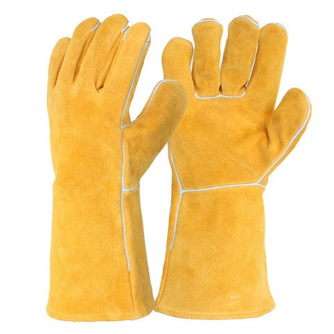 <b>7120</b>- 14" Bourbon Brown Split Welder Glove