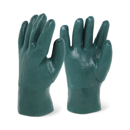 <b>7210</b>- ELITE 10" SANDY FINISH GREEN PVC Chemical Resistant Gloves