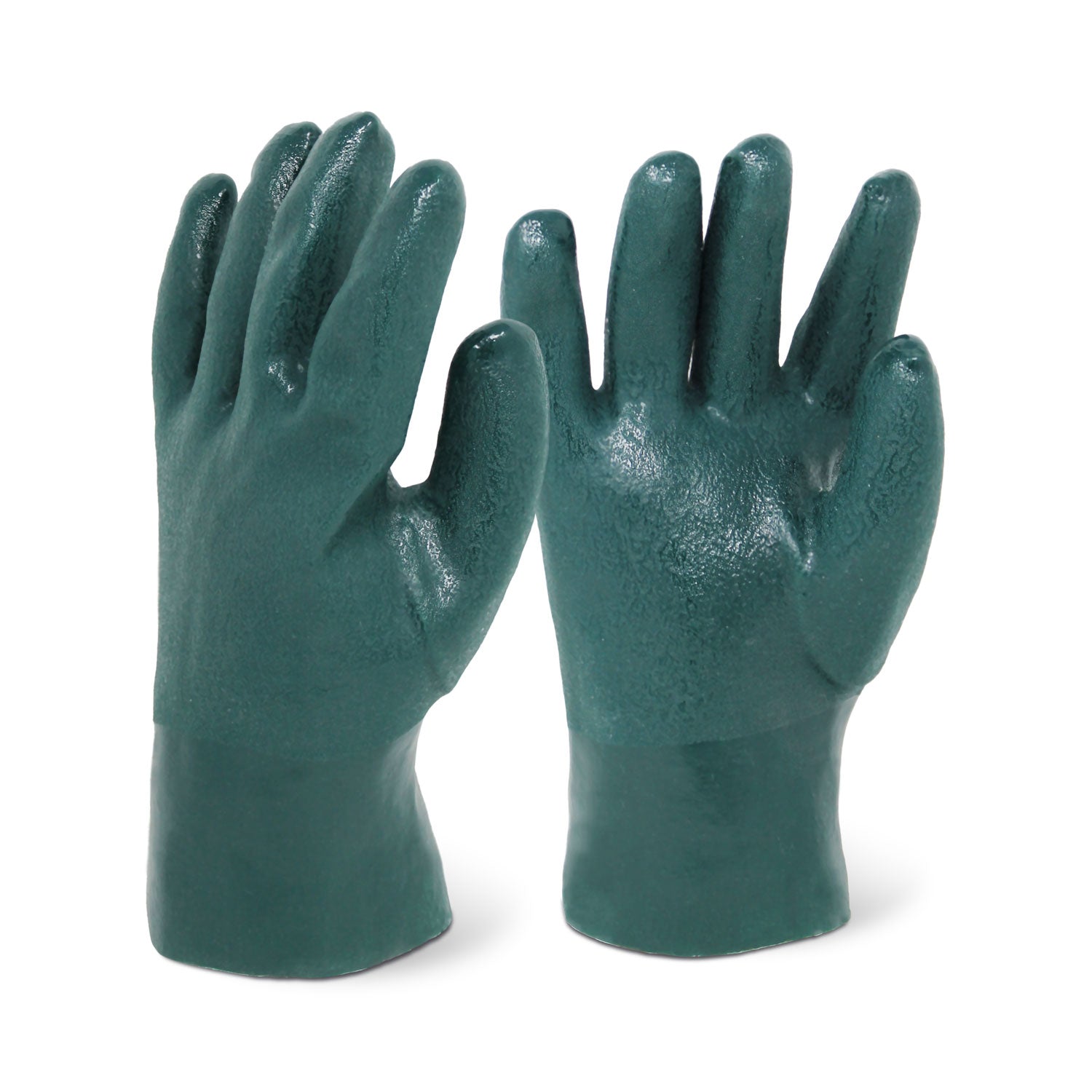 <b>7210</b>- ELITE 10" SANDY FINISH GREEN PVC Chemical Resistant Gloves
