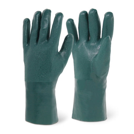 <b>7212</b>- ELITE 12" SANDY FINISH GREEN PVC Chemical Resistant Gloves