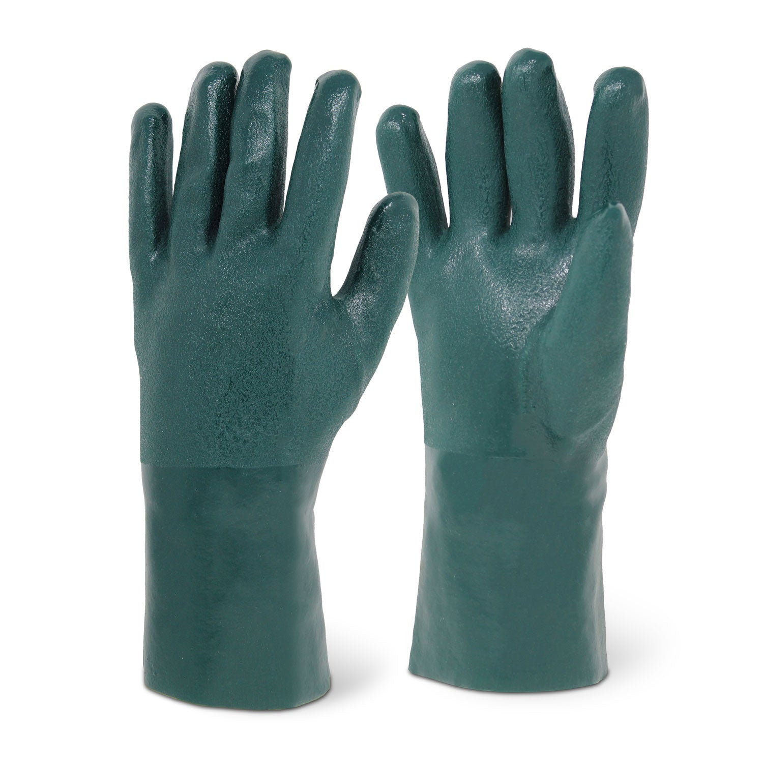 <b>7212</b>- ELITE 12" SANDY FINISH GREEN PVC Chemical Resistant Gloves