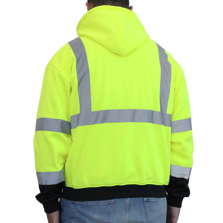 <b>HW173GBK</b>- GLOW SHIELD Hi-Viz Lime Green Class 3 Black Bottom Sweatshirt
