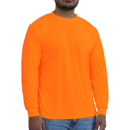 <b>HW200FO</b>- GLOW SHIELD Hi-Viz Orange Non Rated Long Sleeve Mesh T-Shirt